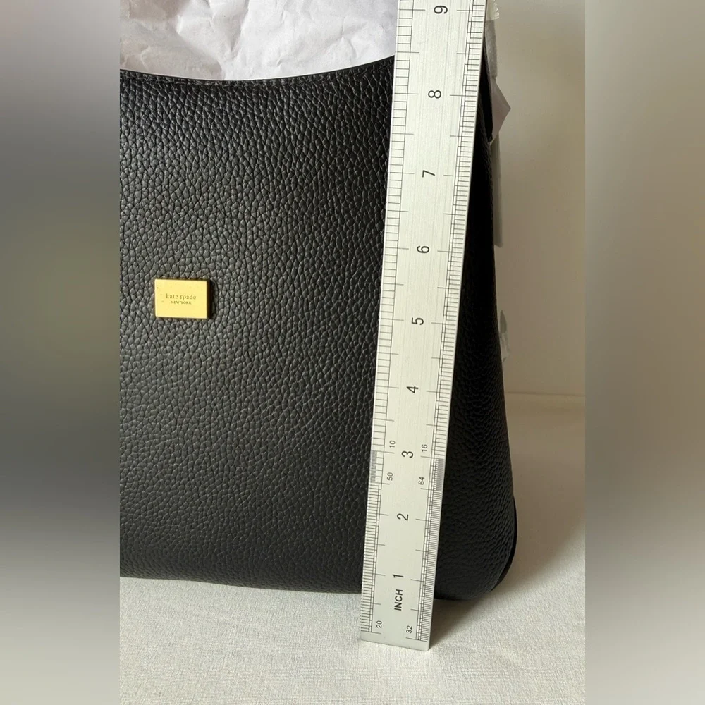 NWT Kate Spade Deco Crossbody Tote Handbag Black/Gold KI557